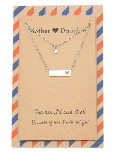 Riva Heart Bar Mother Daughter Necklace Set