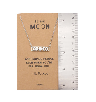 Marsha Moon Pendant Necklace, Gifts For Women, Birthday Gifts with Inspirational Quote