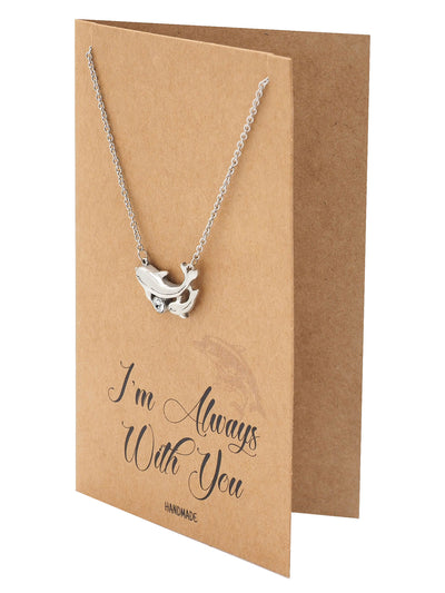 Dazzle Mother Daughter Necklace Dolphin Pendant