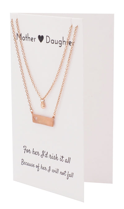 Riva Heart Bar Mother Daughter Necklace Set