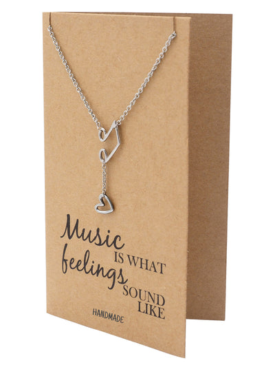 Nia Music Note Heart Necklace