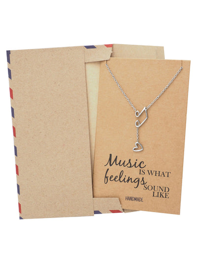 Nia Music Note Heart Necklace