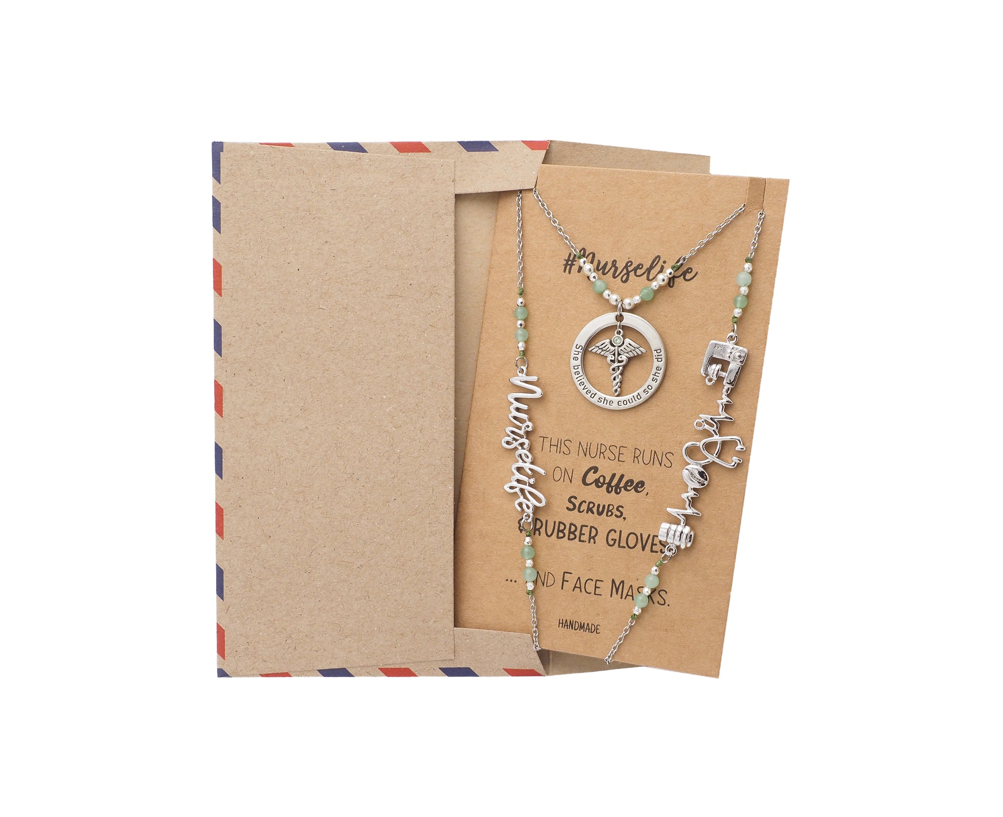 Quiana Nurse Face Mask Lanyard Necklace with Inspirational Greeting Card