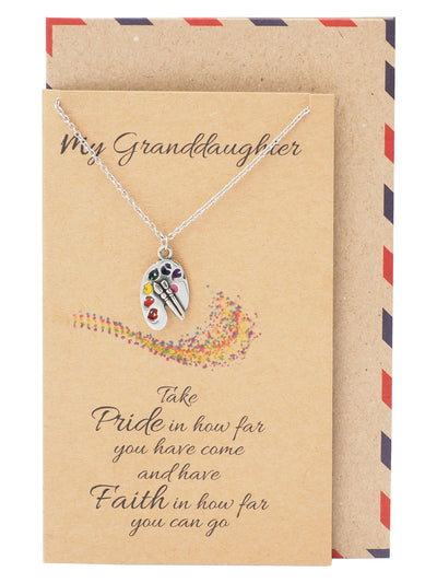 Sammy Happy Birthday Granddaughter Paint Necklace with Inspirational Quote