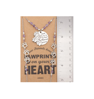 Jaila Pawprints Face Mask Lanyard Necklace with Inspirational Greeting Card