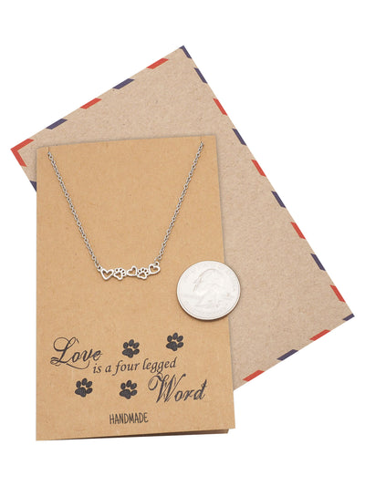 Reid Gifts for Dog Lovers Paw Print Necklace Pet Quotes Greeting Card