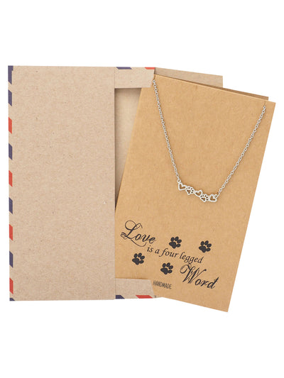 Reid Gifts for Dog Lovers Paw Print Necklace Pet Quotes Greeting Card