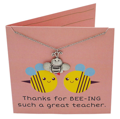 Lauren Teacher Gifts Bee Necklace Thanks for BEE-ING such a Great Teacher!