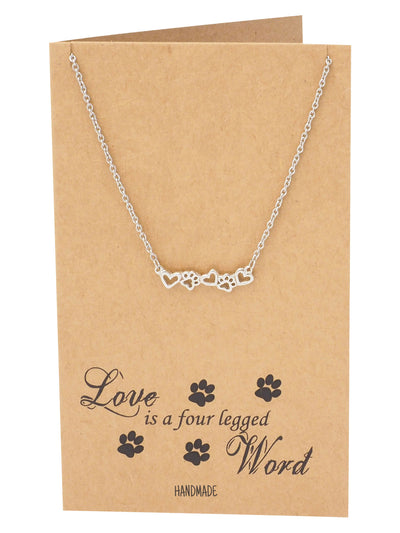 Reid Gifts for Dog Lovers Paw Print Necklace Pet Quotes Greeting Card