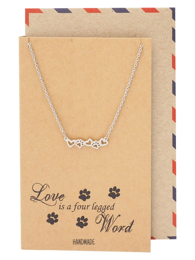 Reid Gifts for Dog Lovers Paw Print Necklace Pet Quotes Greeting Card