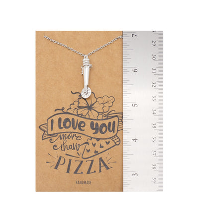 Jocelyn Pizza Cutter Cremation Ash Holder Pendant Necklace, 100% Handmade - Silver Tone