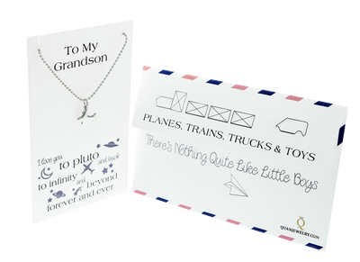 Tom Happy Birthday Cards Airplane Necklace Gifts for Grandson