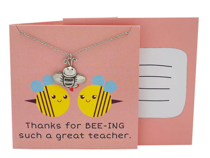 Lauren Teacher Gifts Bee Necklace Thanks for BEE-ING such a Great Teacher!