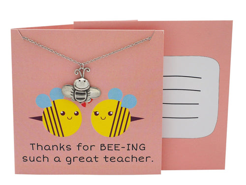 Lauren Teacher Gifts Bee Necklace Thanks for BEE-ING such a Great Teacher!