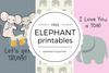 Free Elephant Day Printables