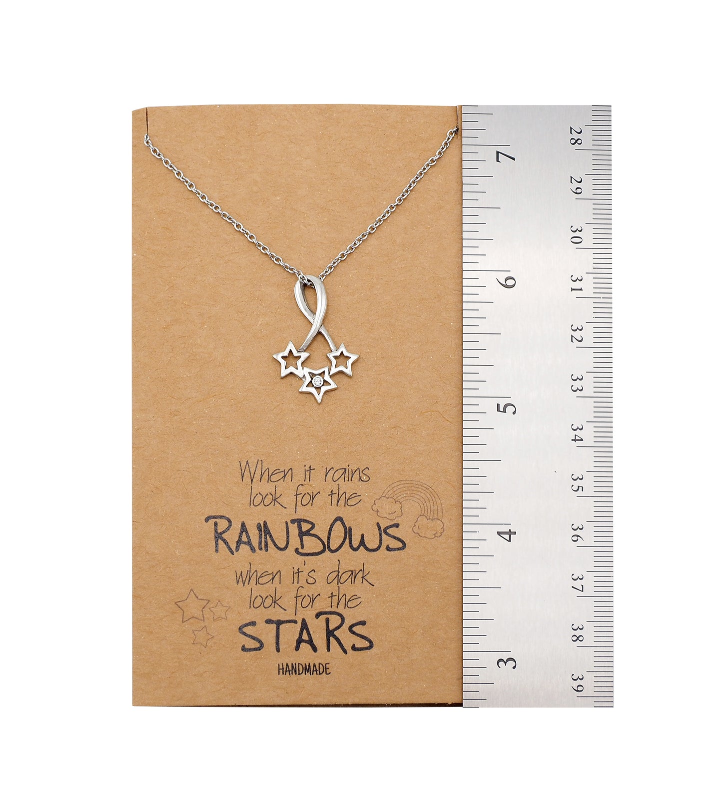 Rebecca Bright Stars Necklace with Inspirational Quote, Sympathy Gifts