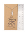 Milana Rolling Pin Cremation Pendant Necklace, 100% Handmade - Silver Tone