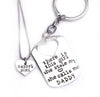 Engraved Heart Key chain and Necklace