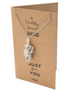 Vada Teddy Bear Pendant Necklace with Inspirational Greeting Card