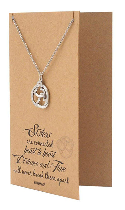 Abigail Heart Best Friend Necklaces Sister Jewelry Quotes Card