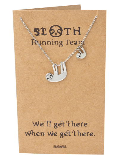 Abilene Two Hanging Sloth Pendant Necklace