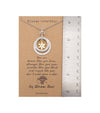 Zhuri Circle Star Sai Pendant Necklace with Handmade Inspirational Greeting Card