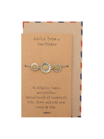 Yamileth Sunflower Charm Jewelry with Inspirational Greeting Card