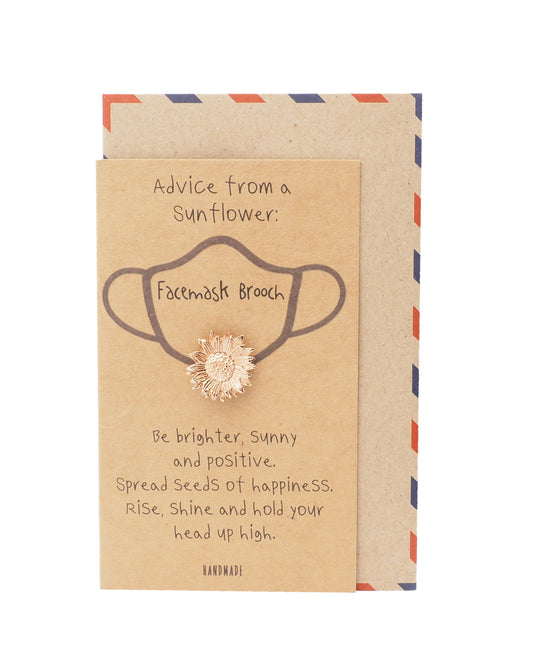 Manel Sunflower Face Mask Brooch, Gifts for Women