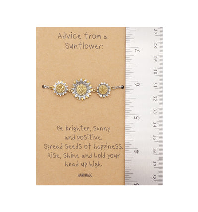 Yamileth Sunflower Charm Jewelry with Inspirational Greeting Card