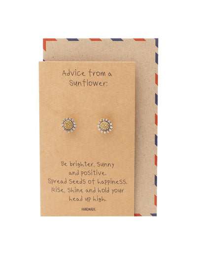 Yamileth Sunflower Charm Jewelry with Inspirational Greeting Card