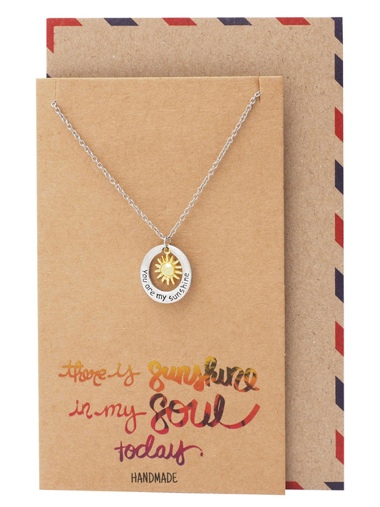 Liv You Are My Sunshine Necklace Engraved Gifts Jewelry Greeting Cards