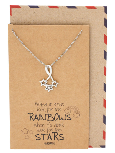 Rebecca Bright Stars Necklace with Inspirational Quote