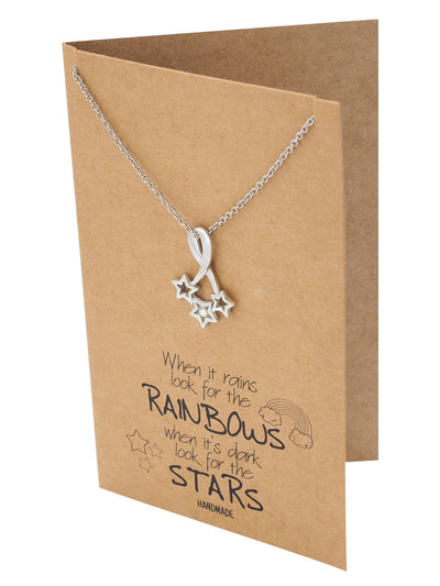 Rebecca Bright Stars Necklace with Inspirational Quote
