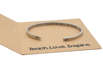 Kris Teach Love Inspire Inspirational Cuff Bracelet for Teachers