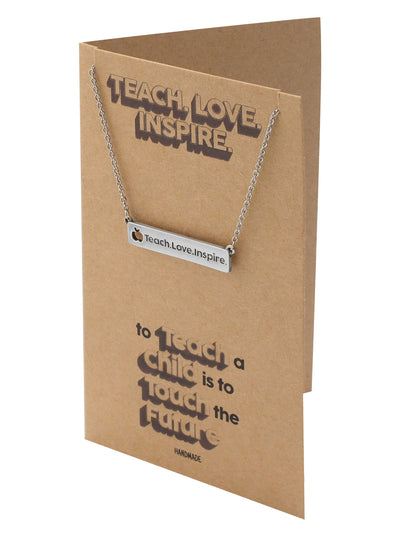 Errin Bar Pendant with Apple cut out & Teach Love Inspire Inscription