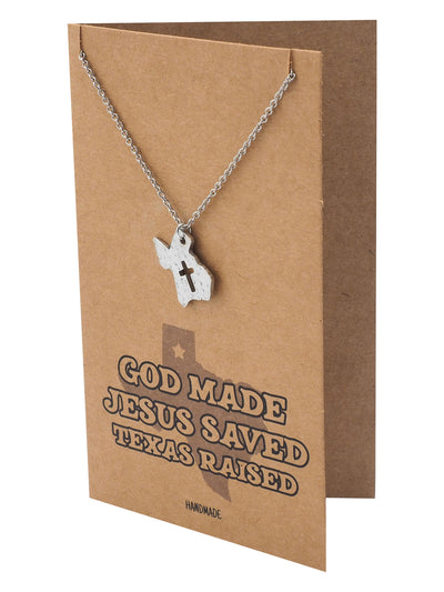 Ella Texas Map Cross Necklace for Women