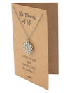 Serenity Flower of Life Pendant Necklace Inspirational Jewelry and Greeting Card