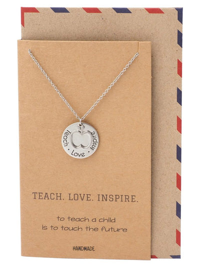 Teach, Love, Inspire Necklace and Greeting Card