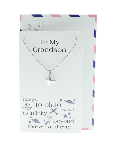 Tom Happy Birthday Cards Airplane Necklace Gifts for Grandson