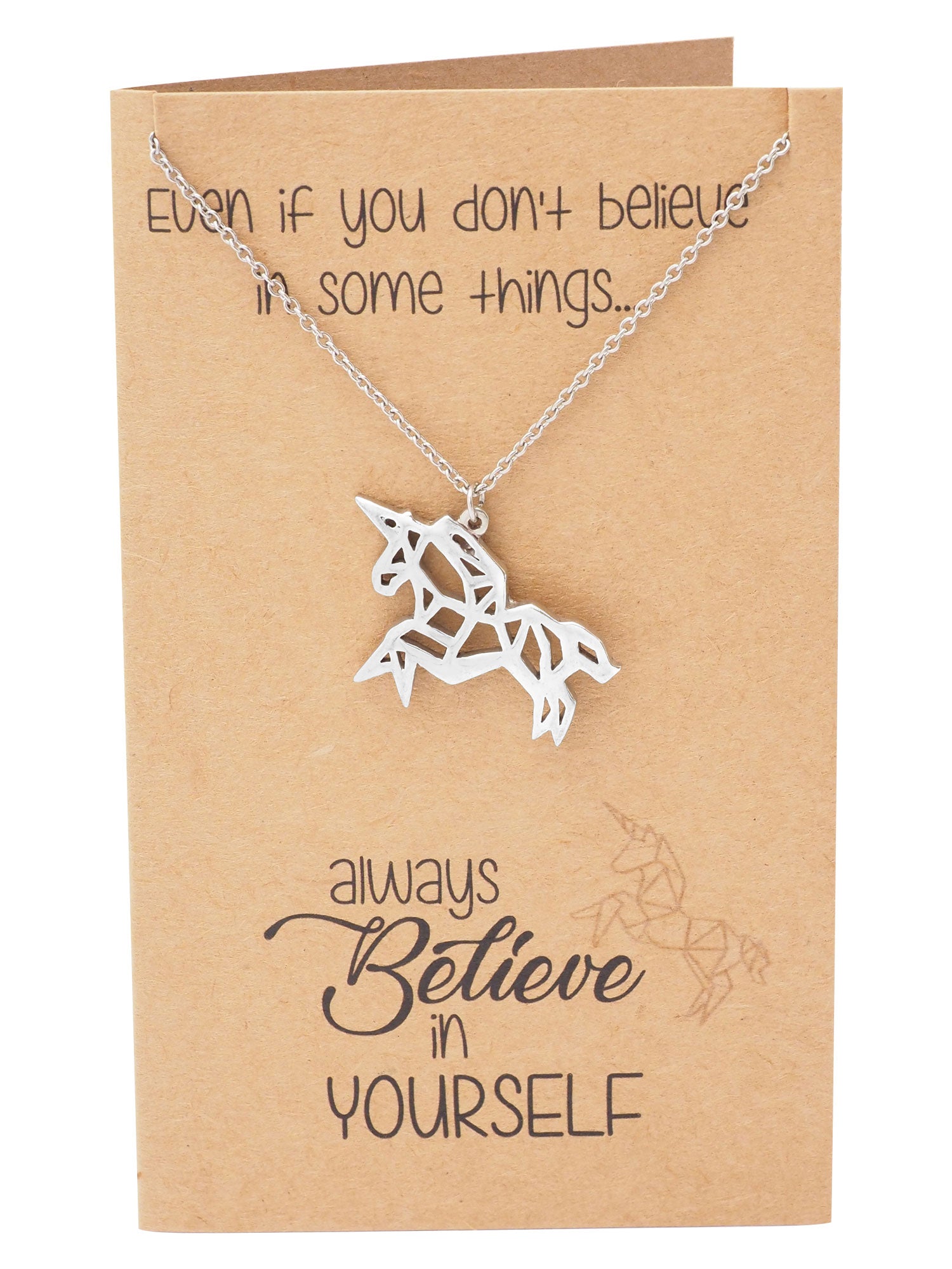 Coleen Gifts for Graduation Origami Unicorn Necklace Inspirational Jewelry