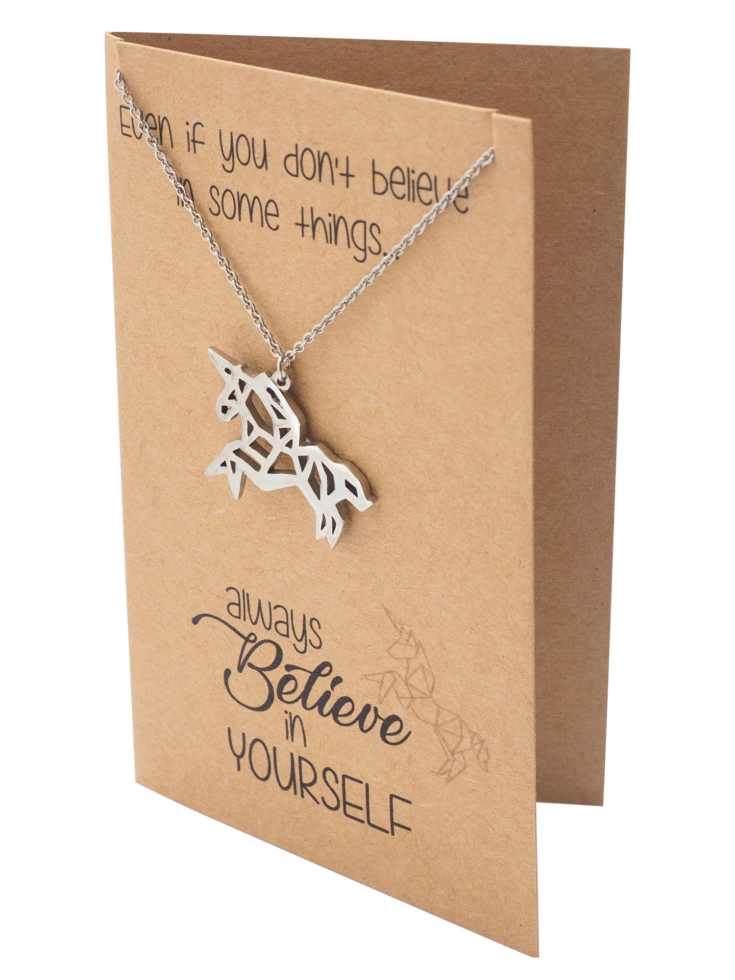 Coleen Gifts for Graduation Origami Unicorn Necklace Inspirational Jewelry