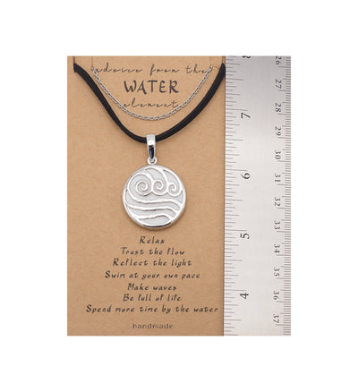 Kaimana Waves Beach Necklace, Gifts for Surfer with Handmade Inspirational Greeting Card