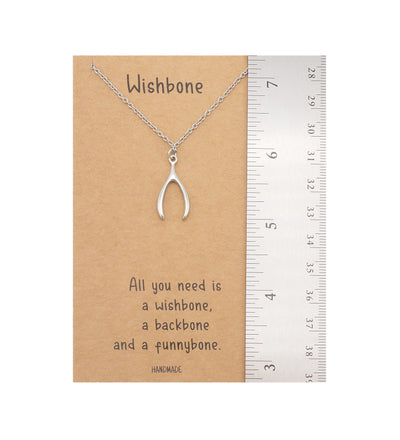 Dasha Good Luck Wishbone Necklace