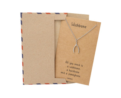 Dasha Good Luck Wishbone Necklace