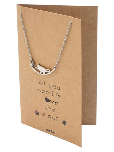 Iliana Cat Necklace Quotes Greeting Card